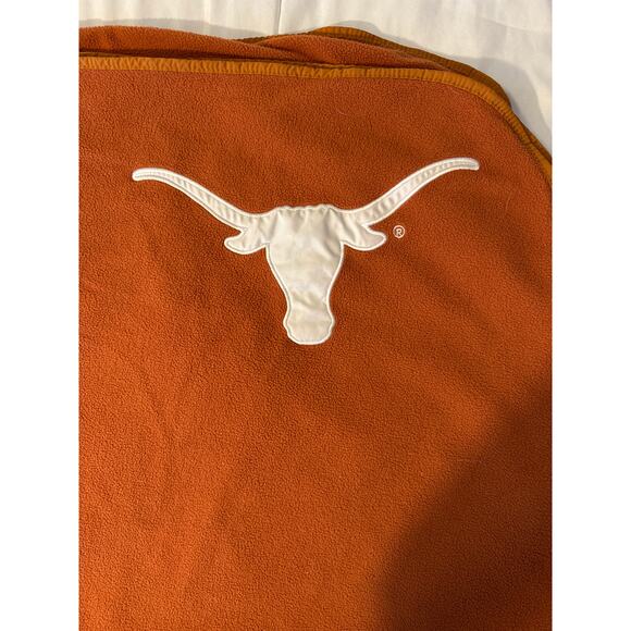 Texas Longhorns Fleece Throw Blanket Burnt Orange Embroidered Logo 48x56 - Picture 1 of 5